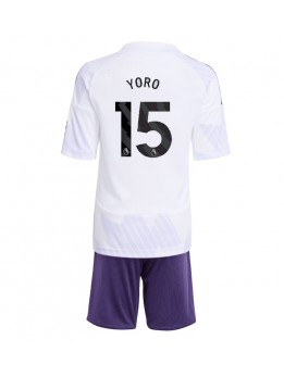 Manchester United Leny Yoro #15 Replika Borta Kläder Barn 2025-26 Kortärmad (+ byxor)